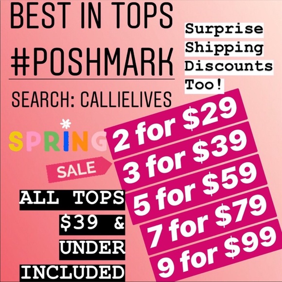 Callie Lives Tops - TOPS BUNDLE SALE: 2@$29, 3@$39, 5@$59, 7@79 & 9@99